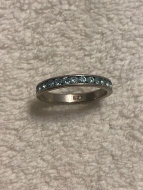 Sterling Silver 925 Light Blue Eternity Band